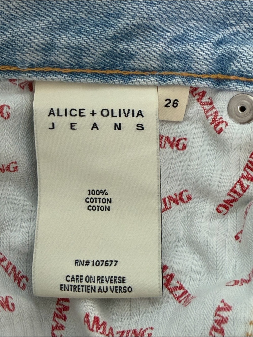 Alice + Olivia Amazing High Rise Boyfriend Distressed Straight Leg Jeans Size 26 - Picture 12 of 14